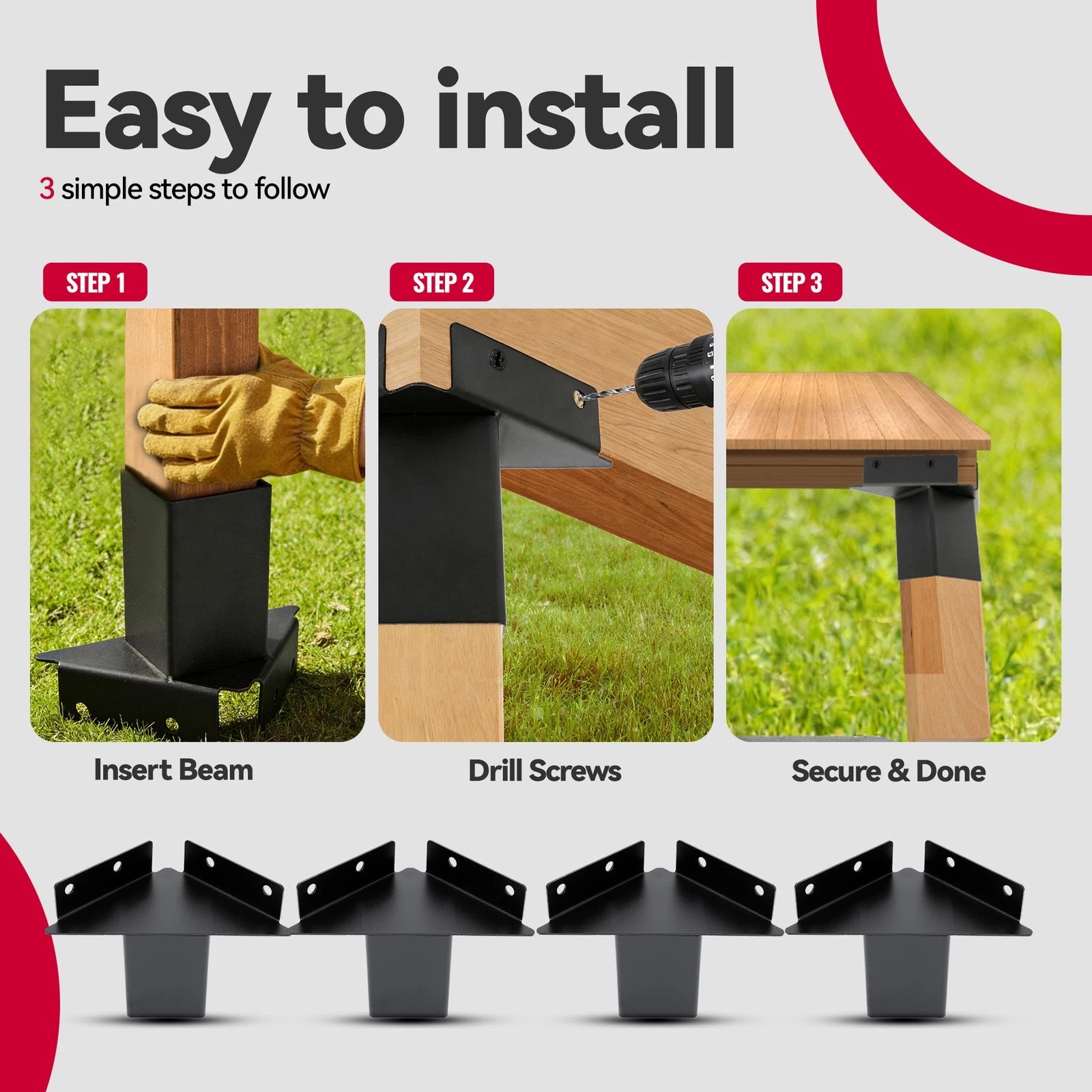 Set of 4 Heavy Duty Deer Elevator Brackets for Tree Stand