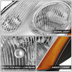 Left Driver Chrome Housing Headlight Lamp for Nissan Sentra (2007–2009)