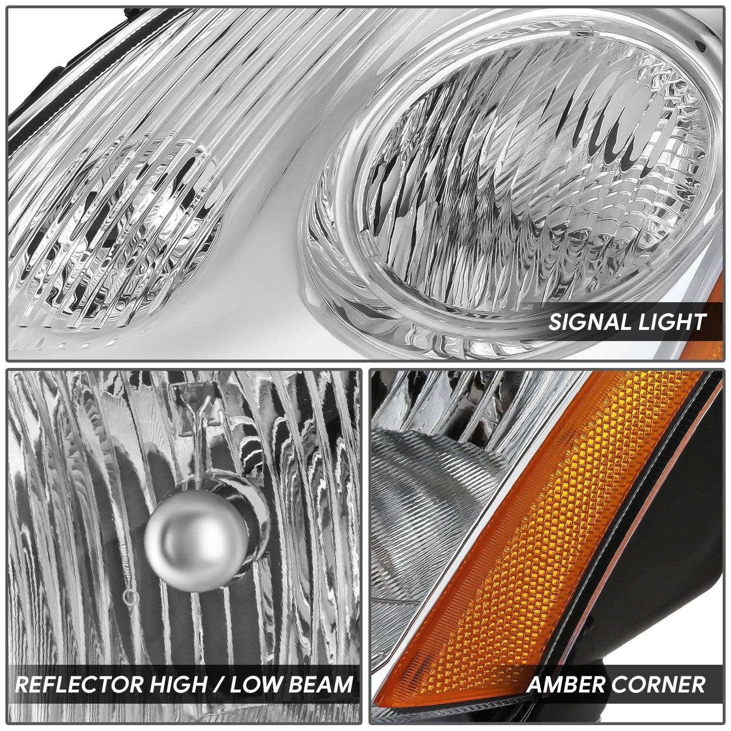Left Driver Chrome Housing Headlight Lamp for Nissan Sentra (2007–2009)