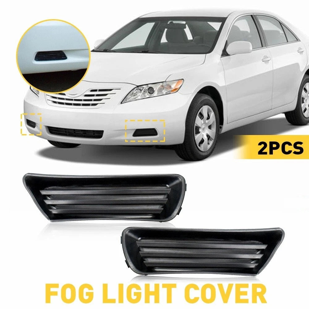 Fog Light Cover Insert Panel Pair for Toyota Camry (2007–2009) Black EV
