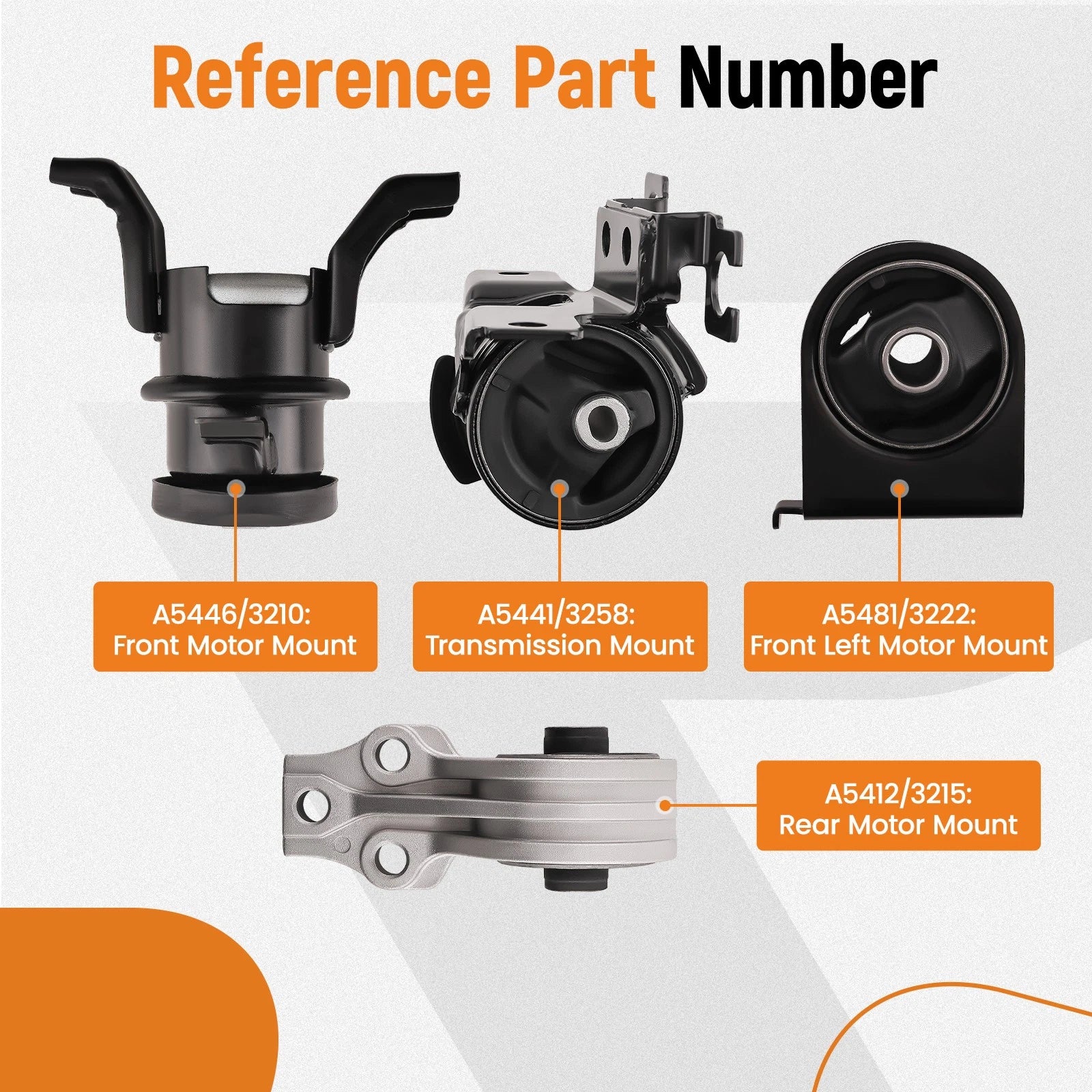4X Engine Transmission Motor Mount for Mercury Mariner 2.3L (2005–2008) A5481 3210
