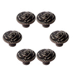 6X Flower Shape Drawer Knob Pull Handle for Kitchen Cabinet (Vintage)