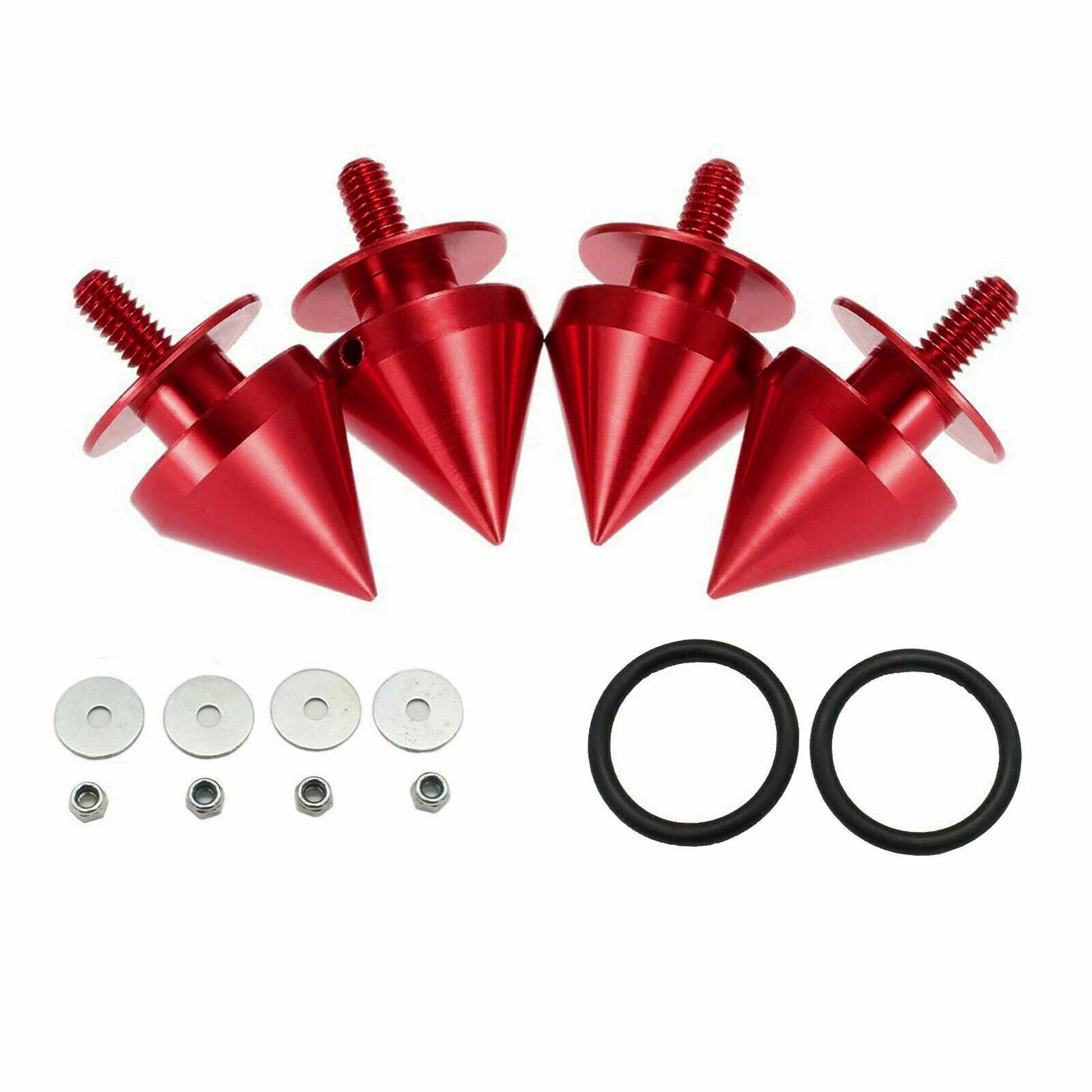 JDM Spike Trunk Lid Quick Release Aluminum Fasteners Kit for Red Car (-)