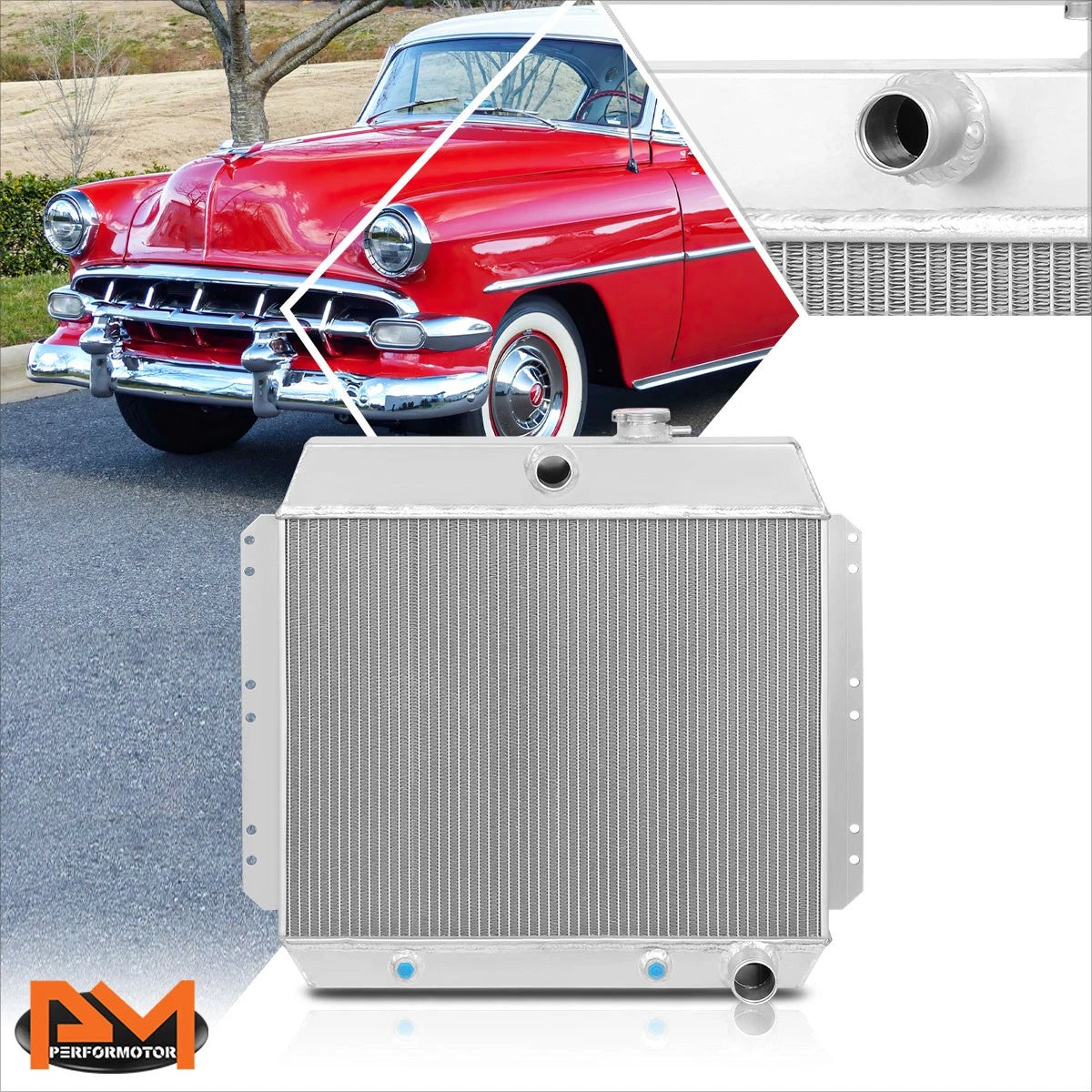 3-Row Aluminum Cooling Radiator for 49-54 Chevy Bel Air/Fleetline/Styleline