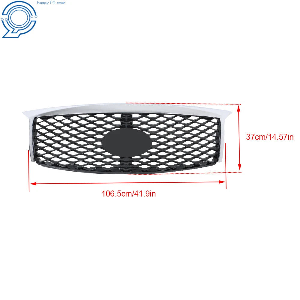 Black Chrome Front Bumper Upper Grille for Infiniti QX80 (2015-2017)