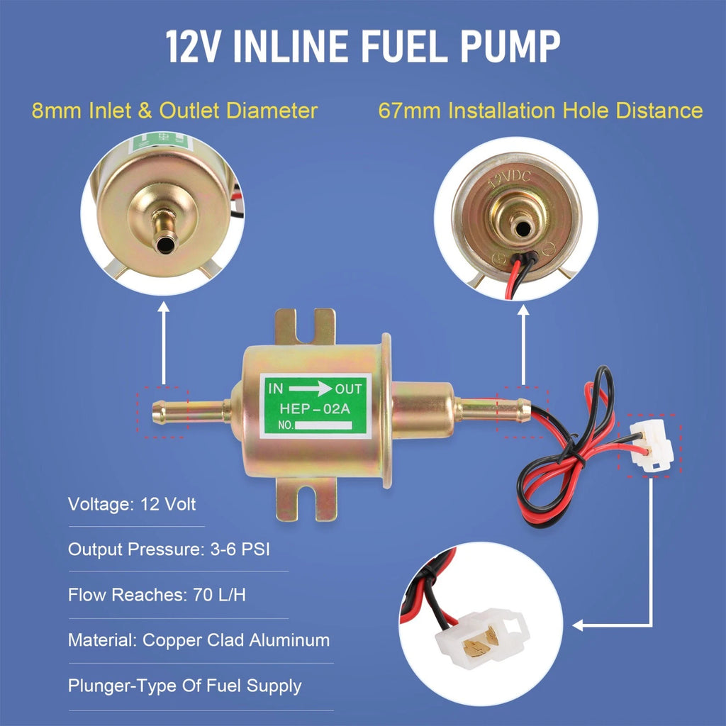 Electric Fuel Pump Kit for Universal Vehicles (12V 2.5-4psi)