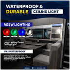 6" RGBW LED Dome Ceiling Light for 12V Vehicles (Stainless Steel)