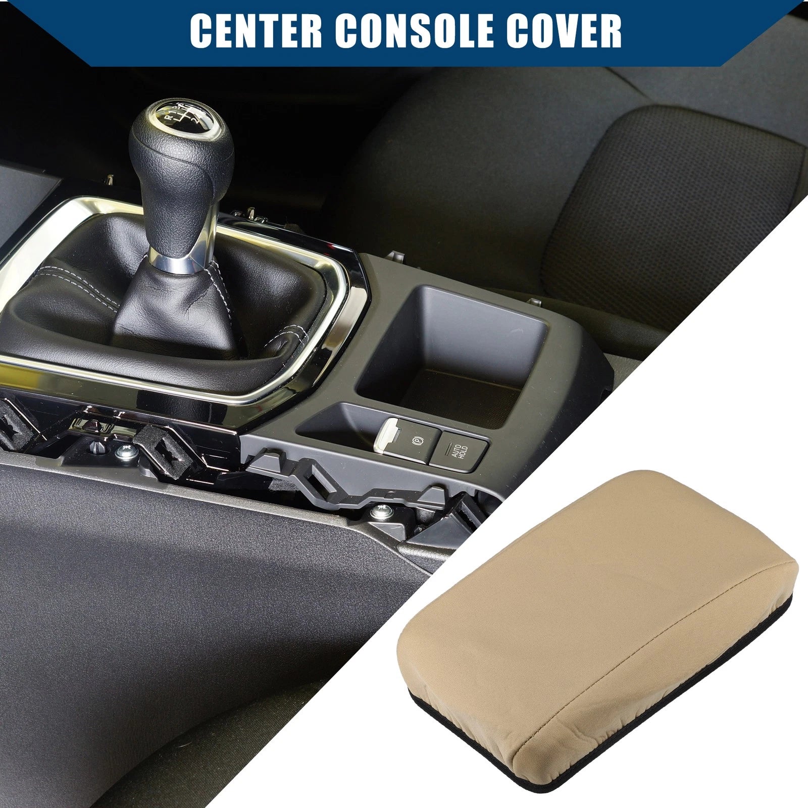 Center Console Armrest Cover for Ford Focus (2015–2018) Neoprene Brown