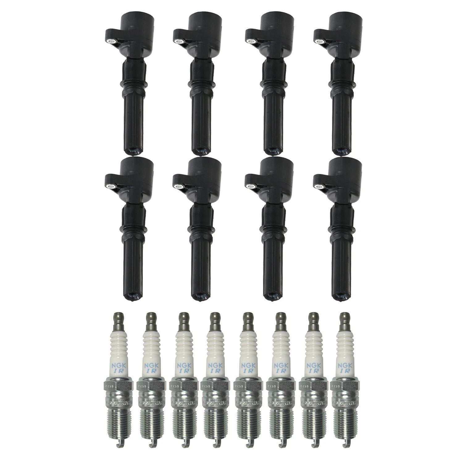 Set of 8 Ignition Coils & NGK Laser Iridium Spark Plugs for Crown Victoria (1992–2011)