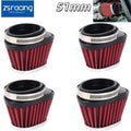Set of 4 High Flow Air Filters for Motorcycle (51mm)