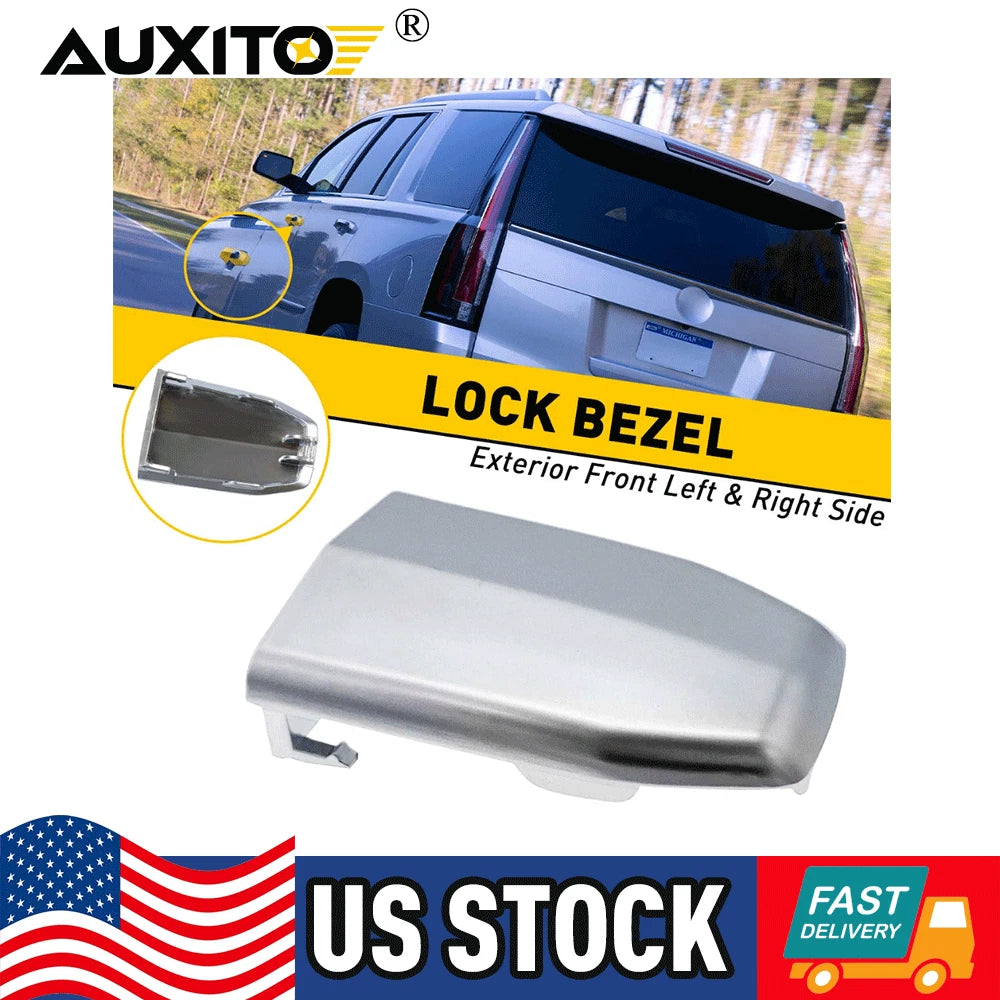 Chrome Front Door Handle Lock Cylinder Cover for Cadillac Escalade (2015–2018)
