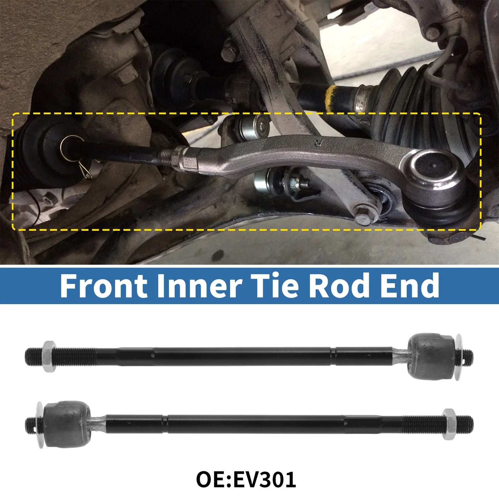 2X Front Inner Tie Rod End Links for Toyota Camry (1992–2001) No.EV301