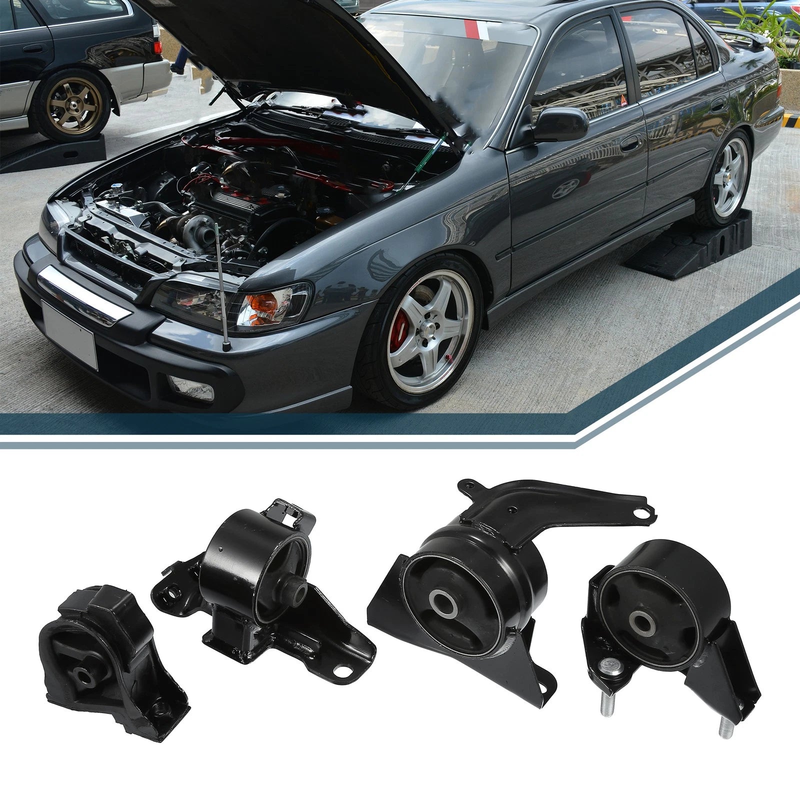 Engine Motor Trans Mount Set for Toyota Corolla L4 1.6L (1993–1997)