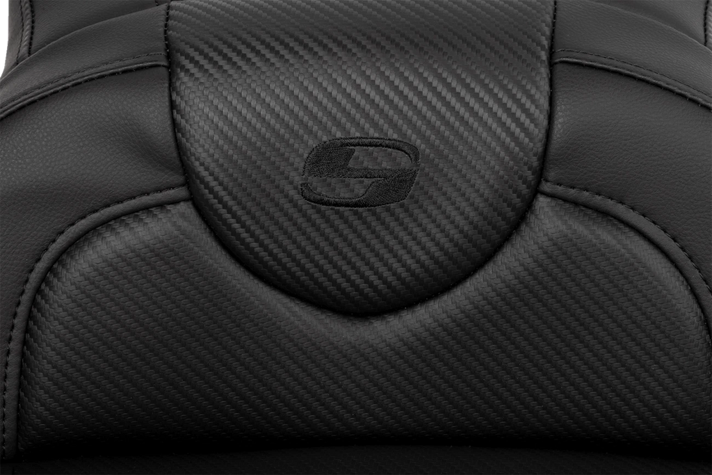 SADDLEMEN Roadsofa Extended Reach Seat for Motorcycle (Carbon Fiber, Black Stitch)
