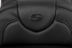 SADDLEMEN Roadsofa Extended Reach Seat for Motorcycle (Carbon Fiber, Black Stitch)