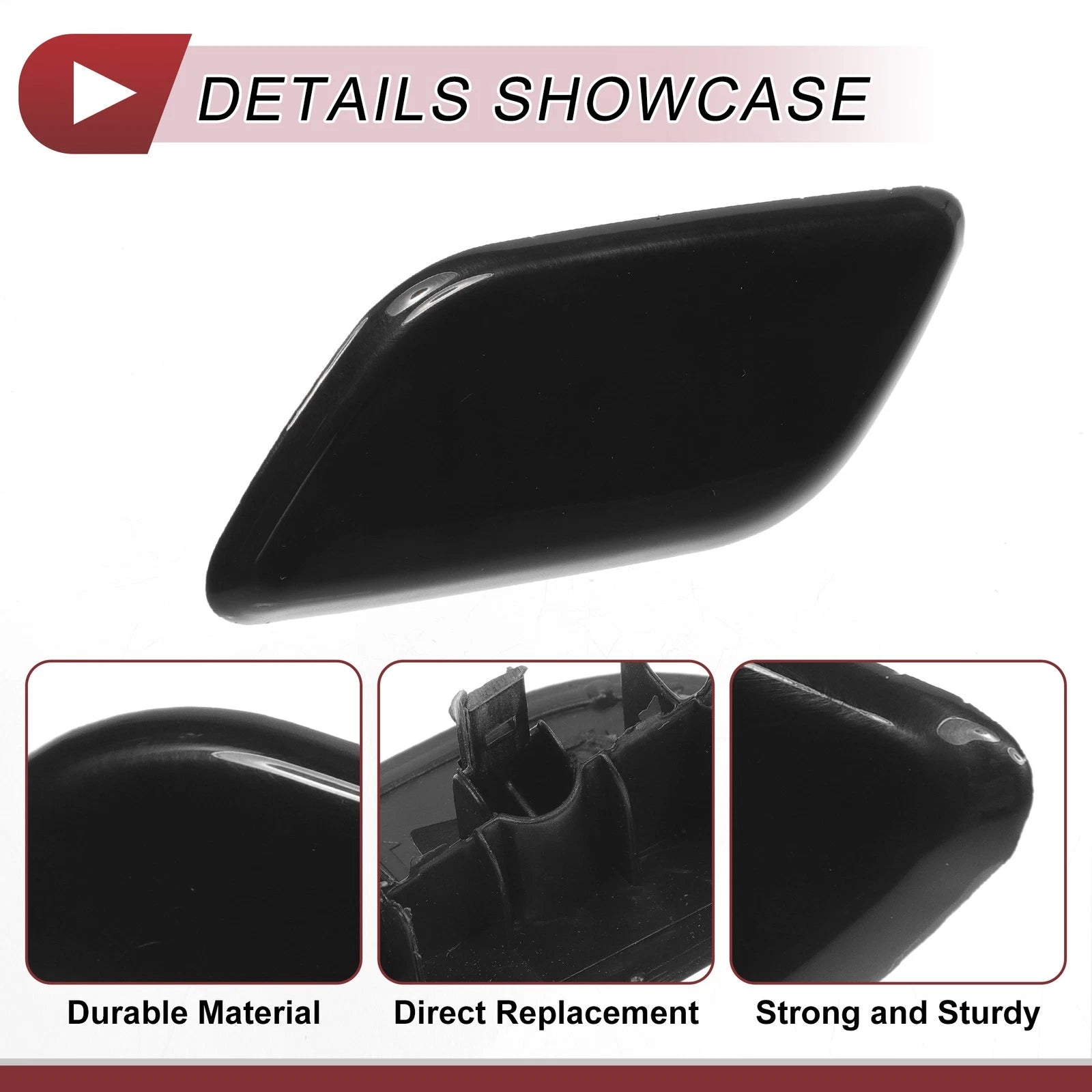 Front Left Washer Nozzle Cover Cap for Subaru Outback (2010–2018) Black