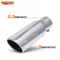 12" Slant Muffler for Universal (Chrome, 3.5" Inlet, 5" Outlet)