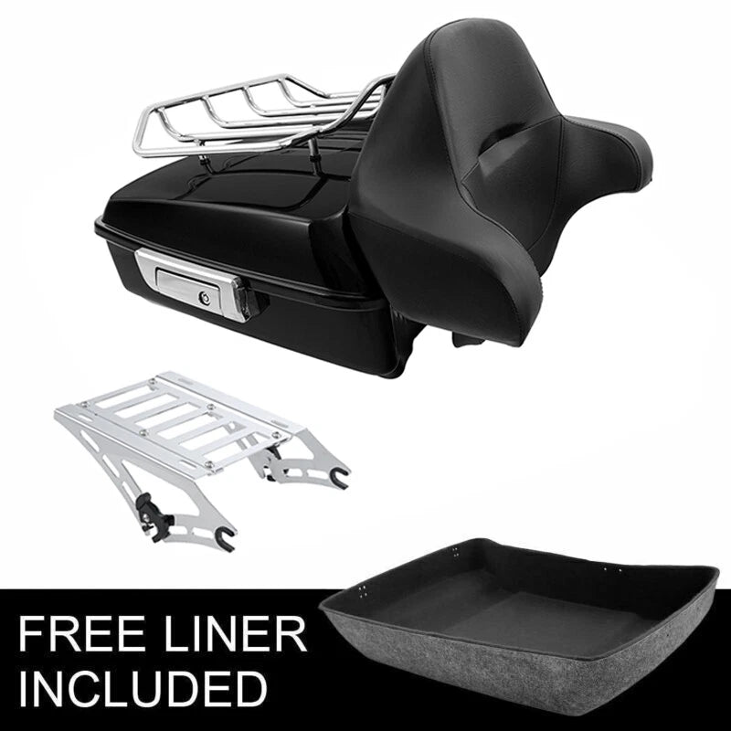 Chopped Trunk Backrest & Mount Top Rack for Harley Touring Road Glide (2014–2026)