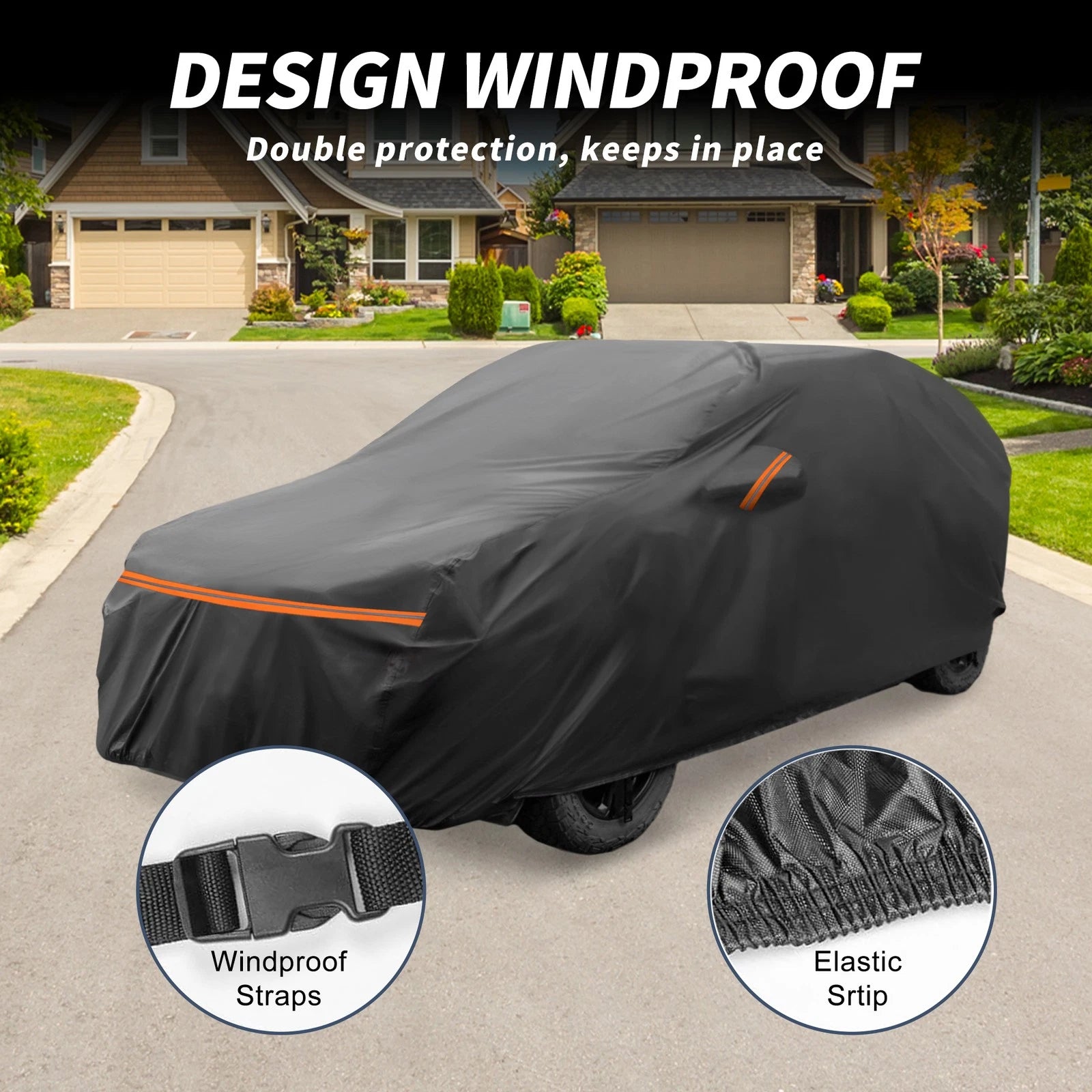 Waterproof Car Cover for Audi Q2 (2009–2024) with Zipper, PEVA Spunlace Cotton
