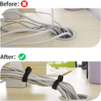 20 x Reusable Silicone Magnetic Cable Ties for Organizing - Black