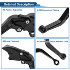 Long Brake Clutch Levers for Honda VFR1200F (2010–2014) Black 1 Pair