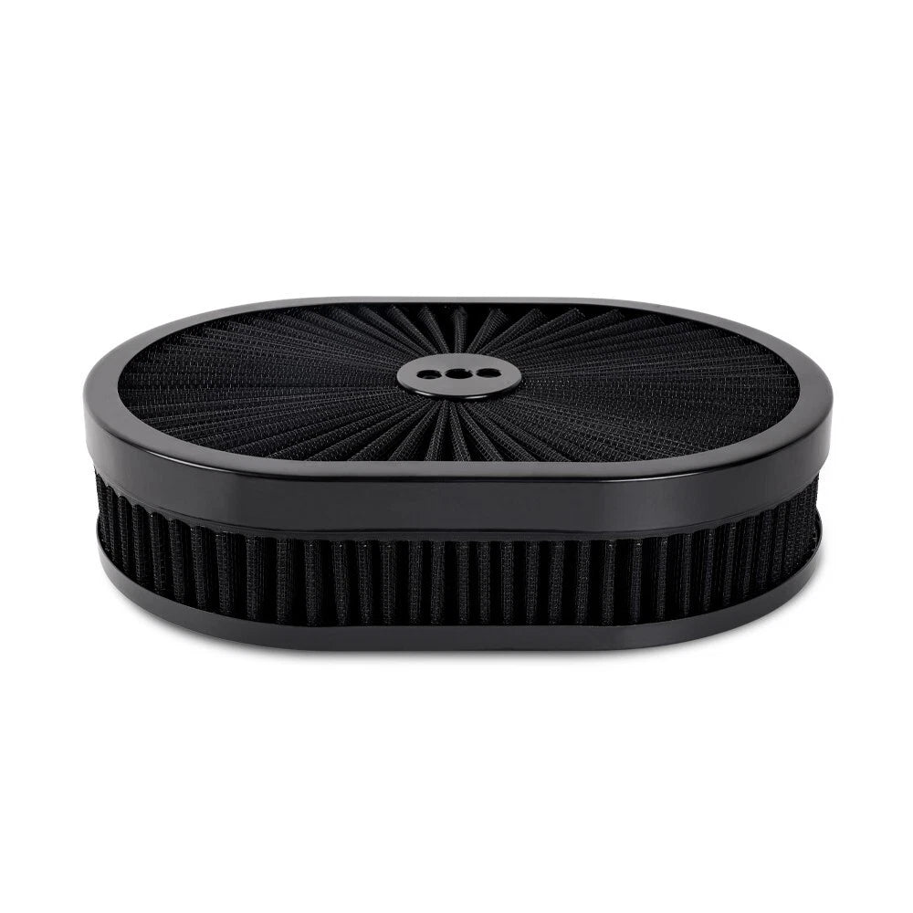 12" Oval Full Finned Air Cleaner Washable Filter for Carburetors