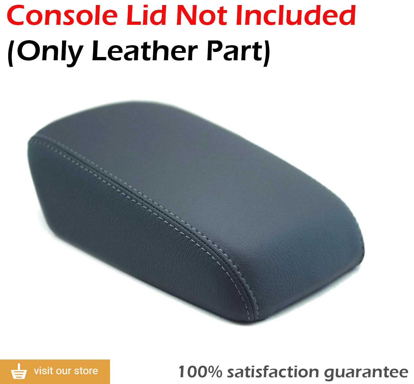 Center Console Armrest Cover for Ford Focus (2012–2018) Gray Leather Synthetic