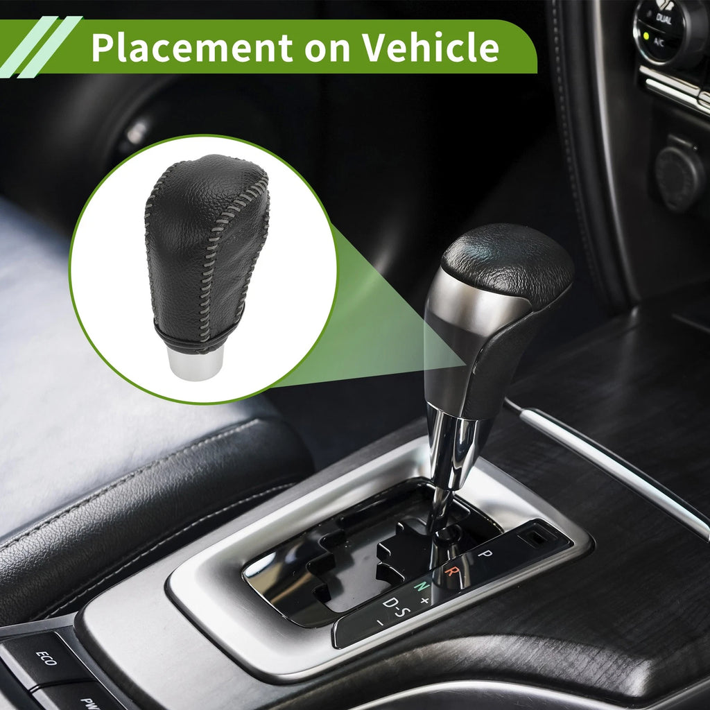 Gear Shift Knob Cover for Honda Civic (2016–2021) Pebbled Black Grey Leather