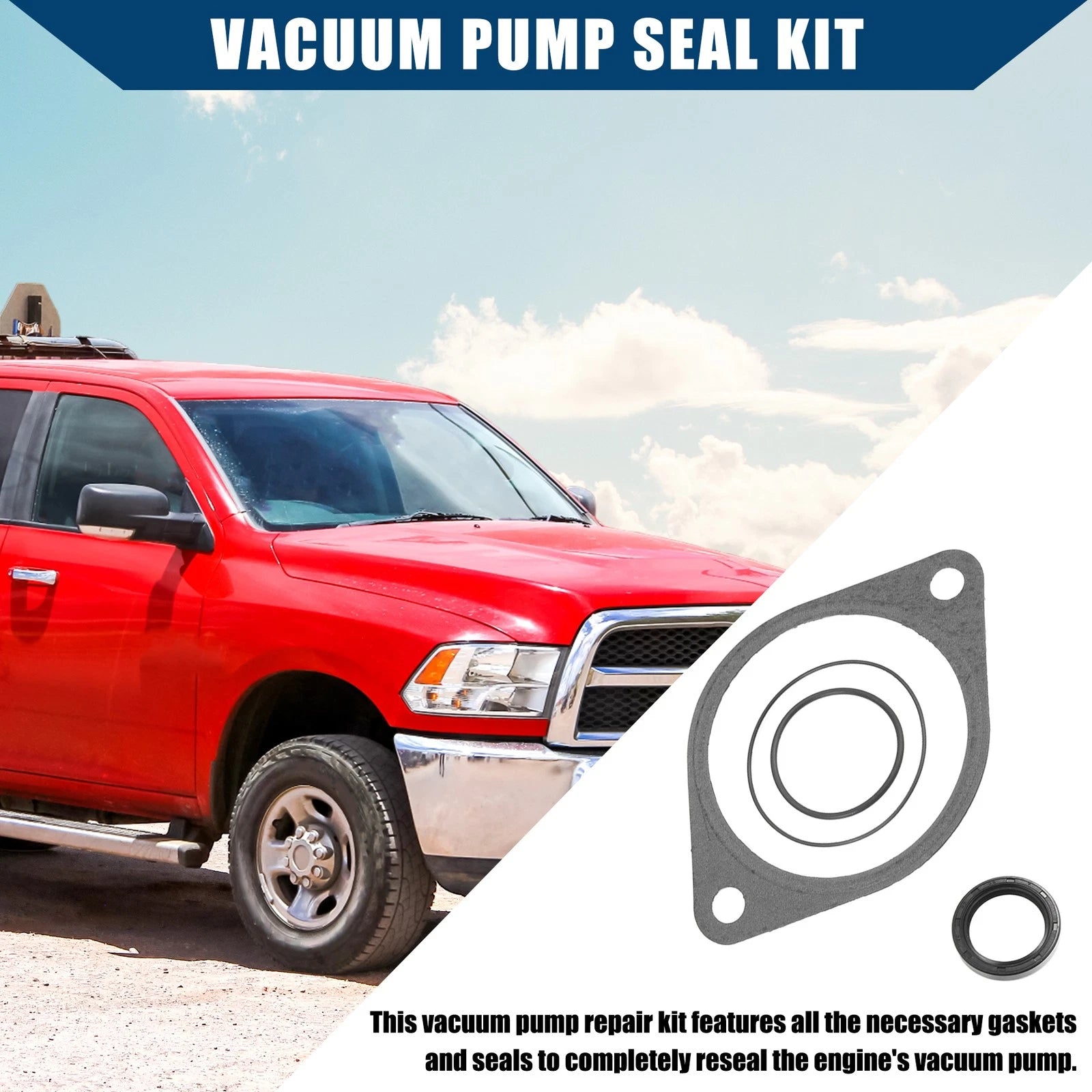 Set of 1 Car Vacuum Pump Power Steering Seal for Dodge Ram 5.9L Diesel (2003–2009)