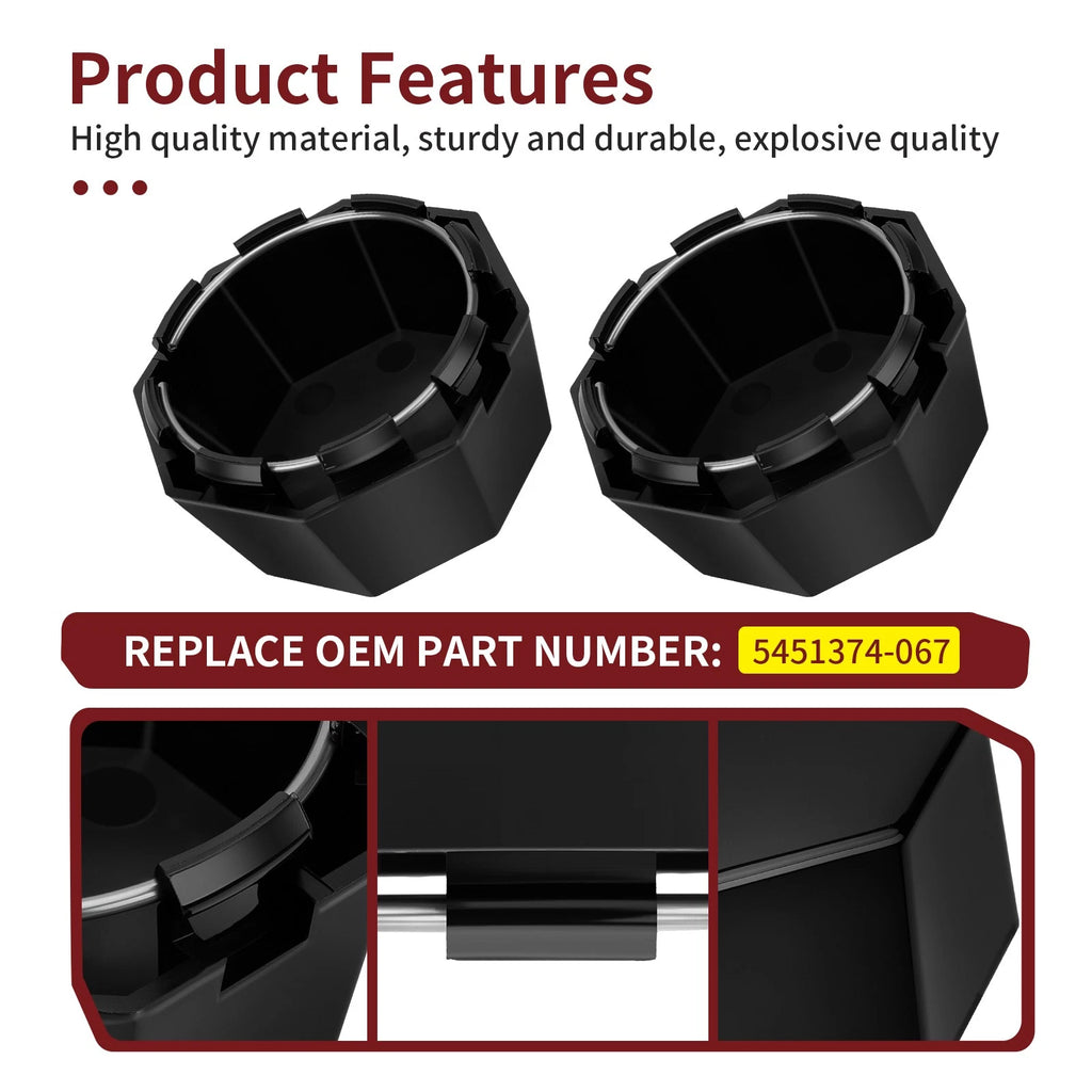2Pcs Black Center Wheel Hub Cap for Polaris Sportsman 570 SP (2015–2025)