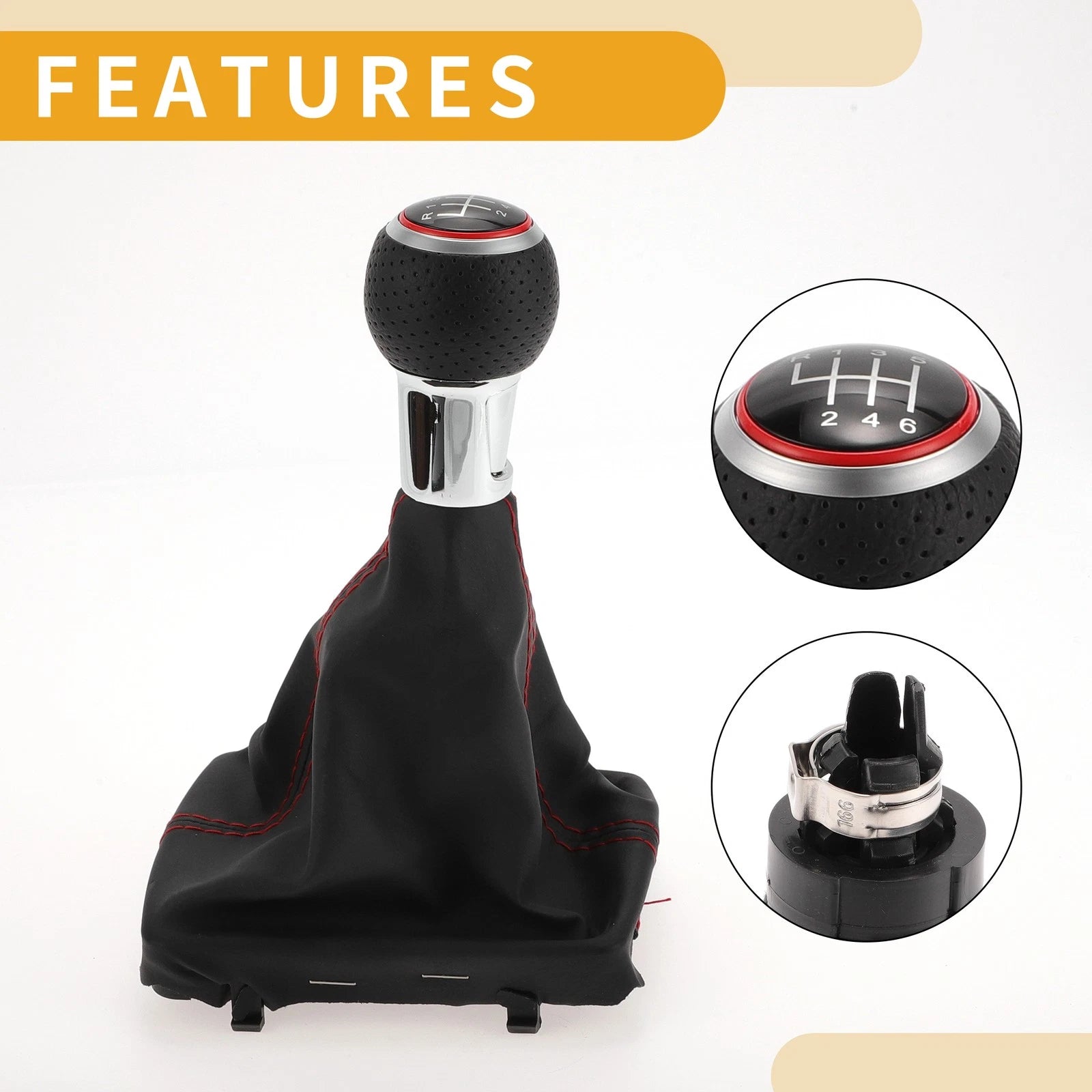 6 Speed Gear Shifting Lever Knob with Cover for Audi A3 (2013–2020)