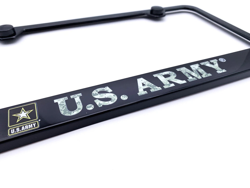 License Plate Frame Black Plastic Digital Camo for US Army (USA) (2000–2025)