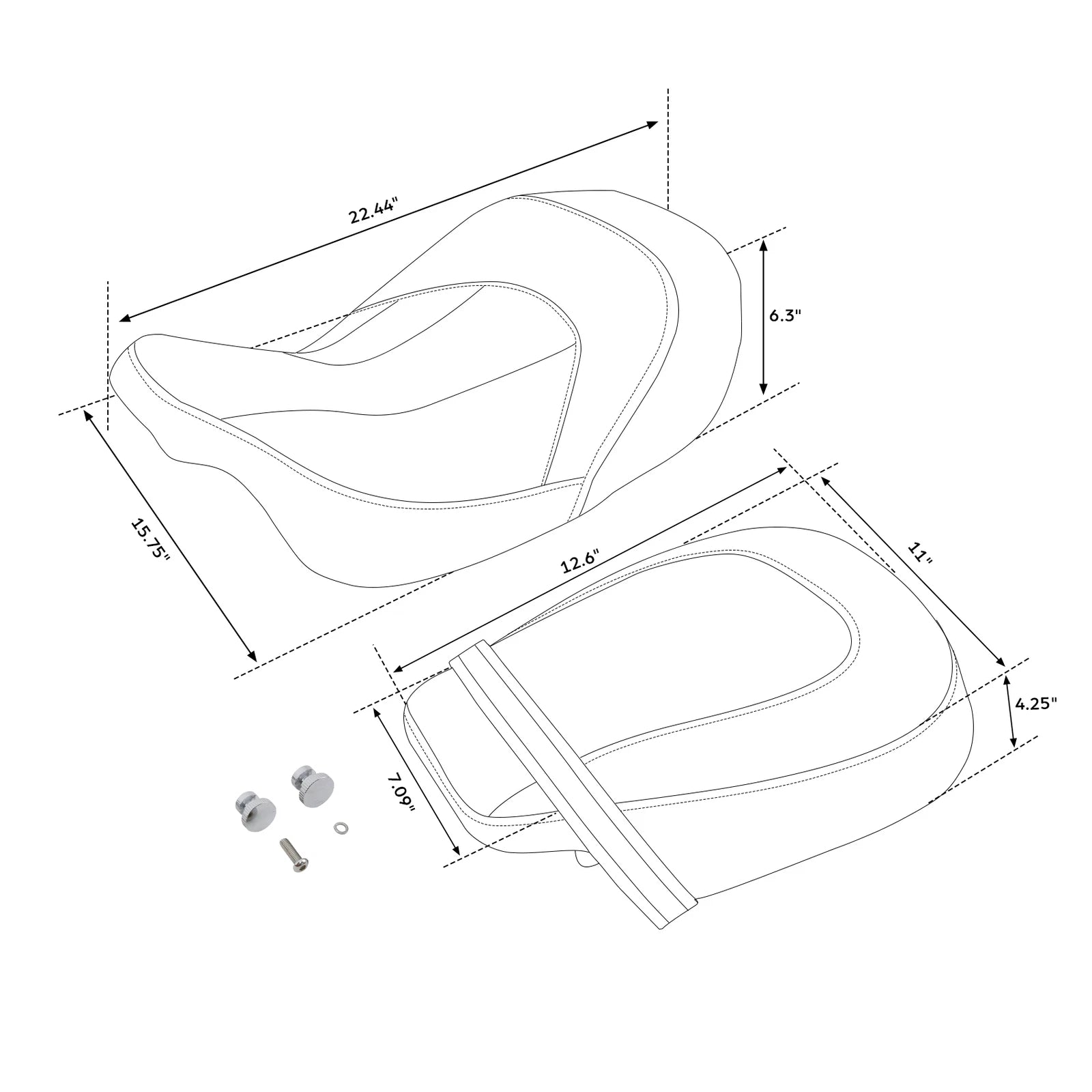 Driver Passenger Seat for Harley Touring Electra Street Road Glide (2009–2023)