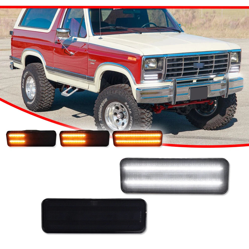 LED Turn Signal Lights Pair for Ford Bronco F150 F250 F350 (1980–1986)