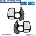 Pair Manual Tow Telescopic Side Mirrors for Ford E-350 Super Duty (2003–2016)