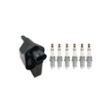 Hitachi Ignition Coil & 6 NGK Ruthenium Spark Plugs Kit for Ram 1500 (1994–2001)