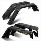 4X Pocket-Riveted Wheel Fender Flares w/ LED for Jeep Wrangler JK (2007–2018)