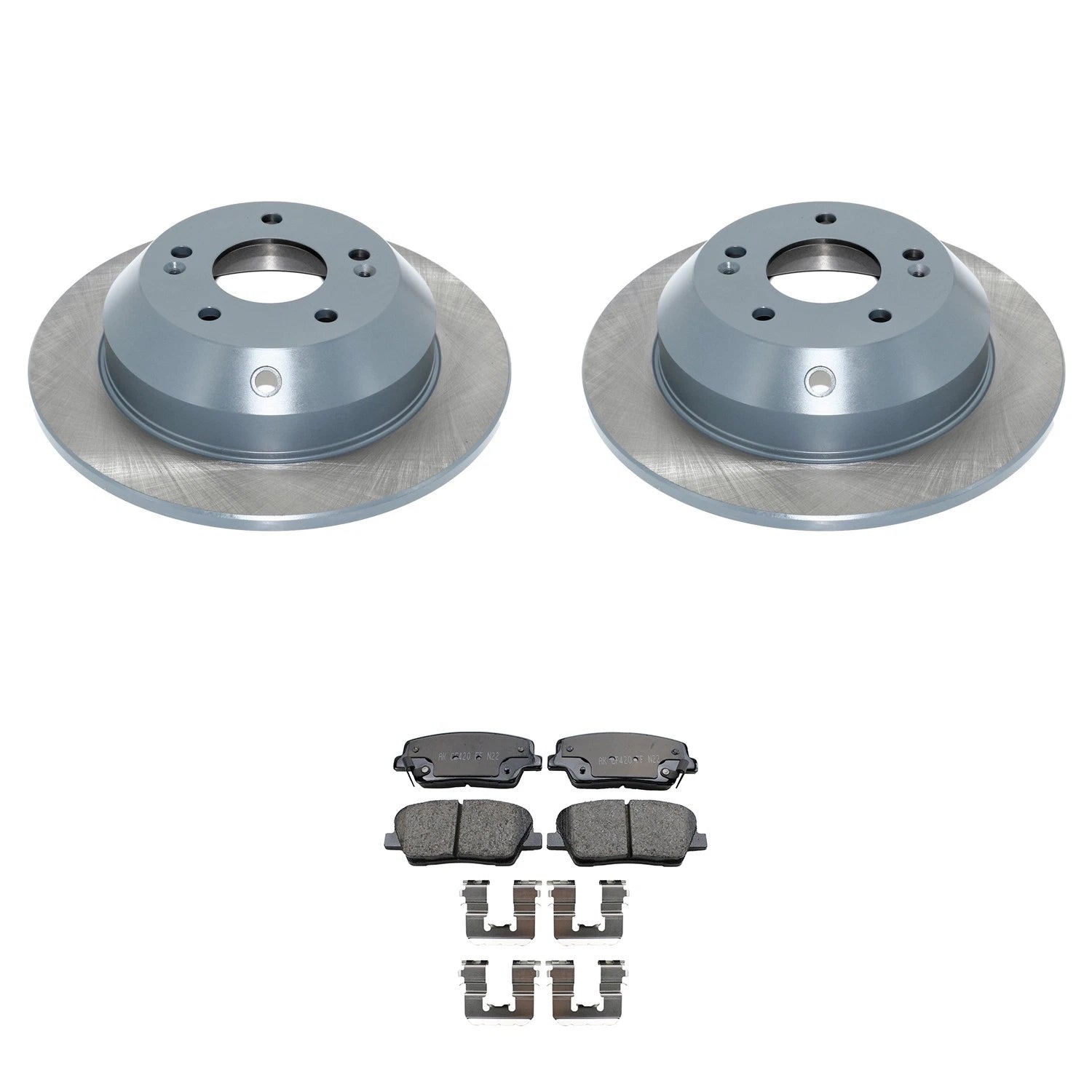 Rear Rotors & Akebono ProACT Ceramic Brake Pads Kit for Santa Fe Sport (2013–2019)