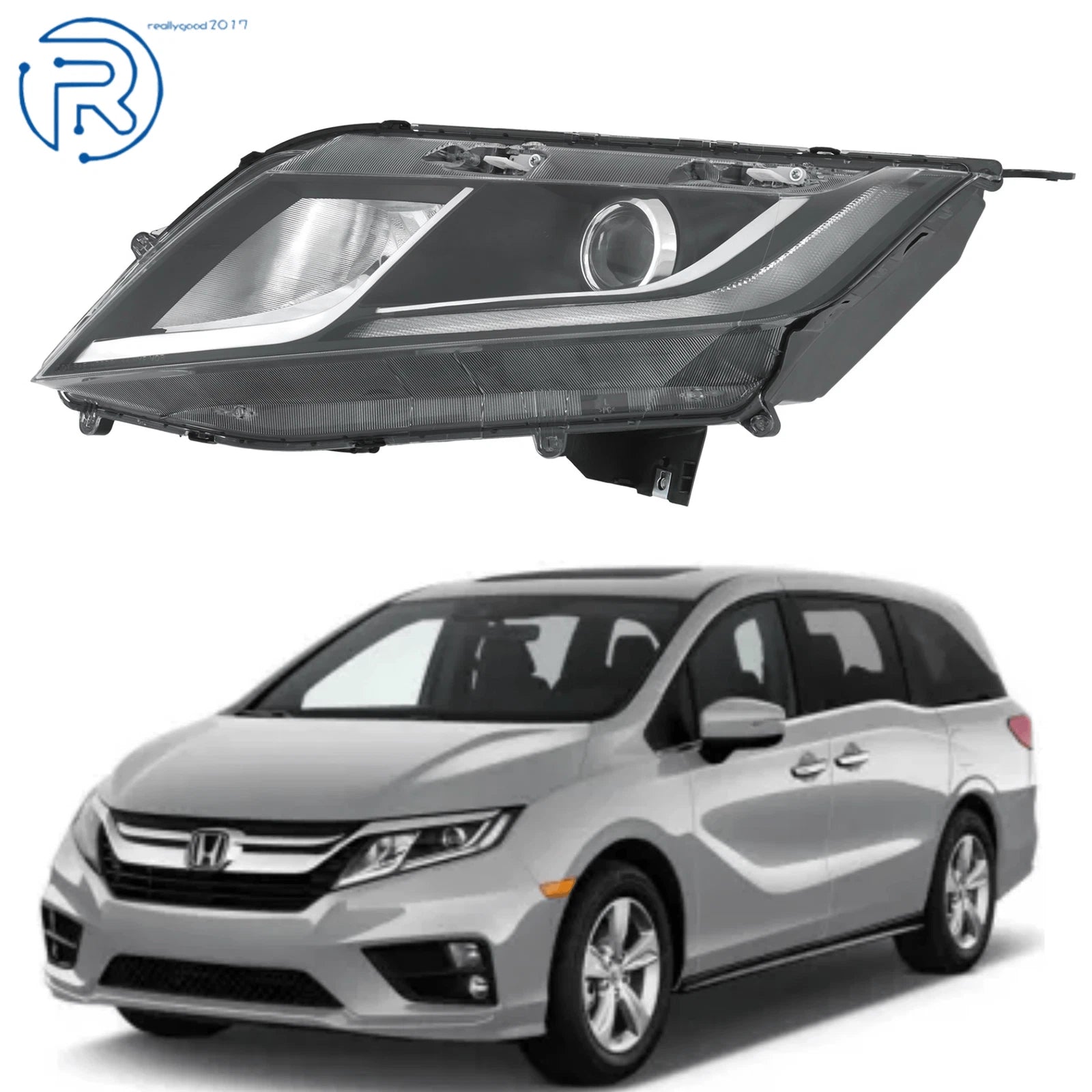 Left Driver Side Headlight Assembly with LED DRL for Honda Odyssey (2018–2020)
