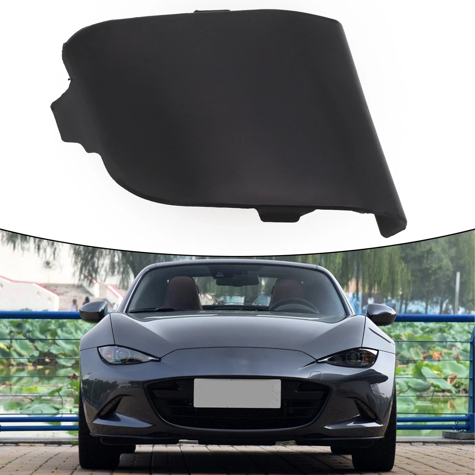 Hook Eye Cover Unpainted/Black Front Bumper for Miata (2016–2021)
