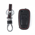 With Buckle Key Case 2-Button Remote Leather Alloy for Corsa D Zafira(2006–14)