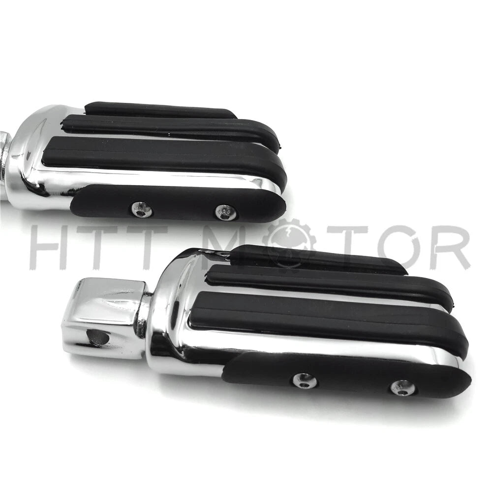 Chrome Rubber Pilot Footpeg Footrest for Kawasaki Vulcan 900 Custom (2006–2023)