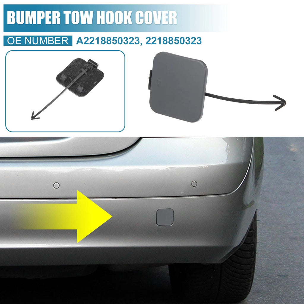 Rear Bumper Tow Hook Cover A2218850323 for Mercedes-Benz W221 (2007–2009) Matte Gray