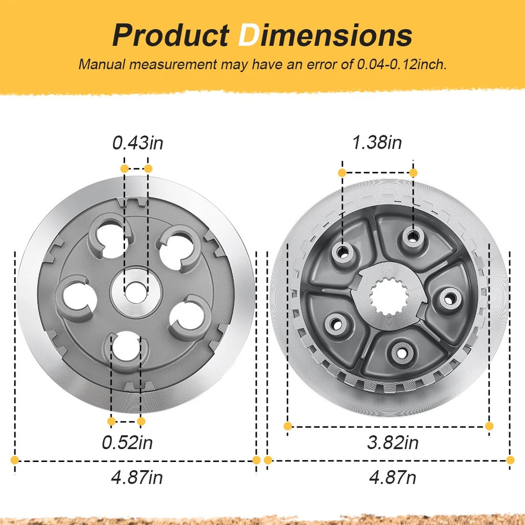 Inner Clutch Hub Boss Pressure Plate Assembly for Yamaha YZ125 YZ125X (2000–2024)