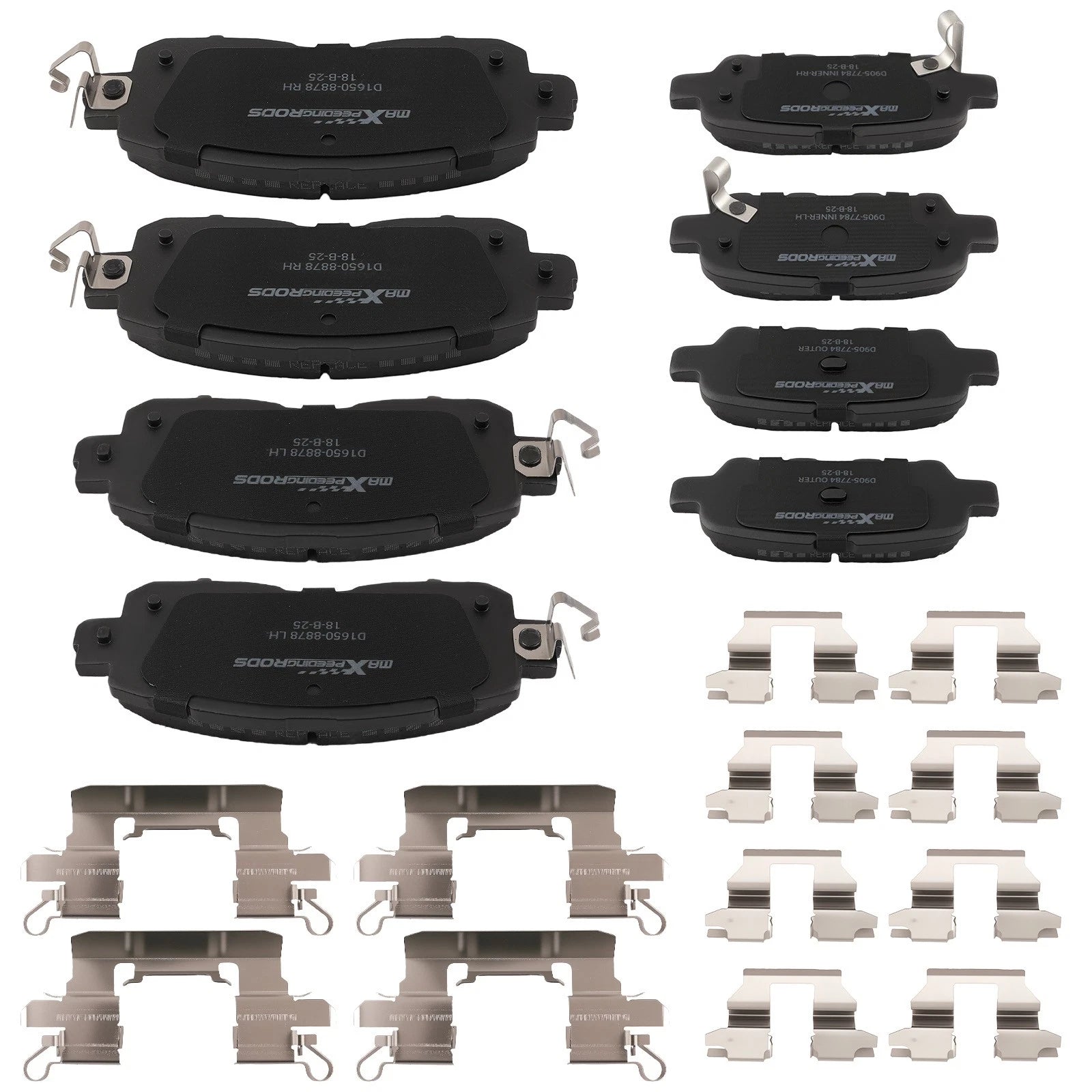 Set of 4 Ceramic Brake Pads for Nissan LEAF (2014–2017) P-1650 P-905 D1650