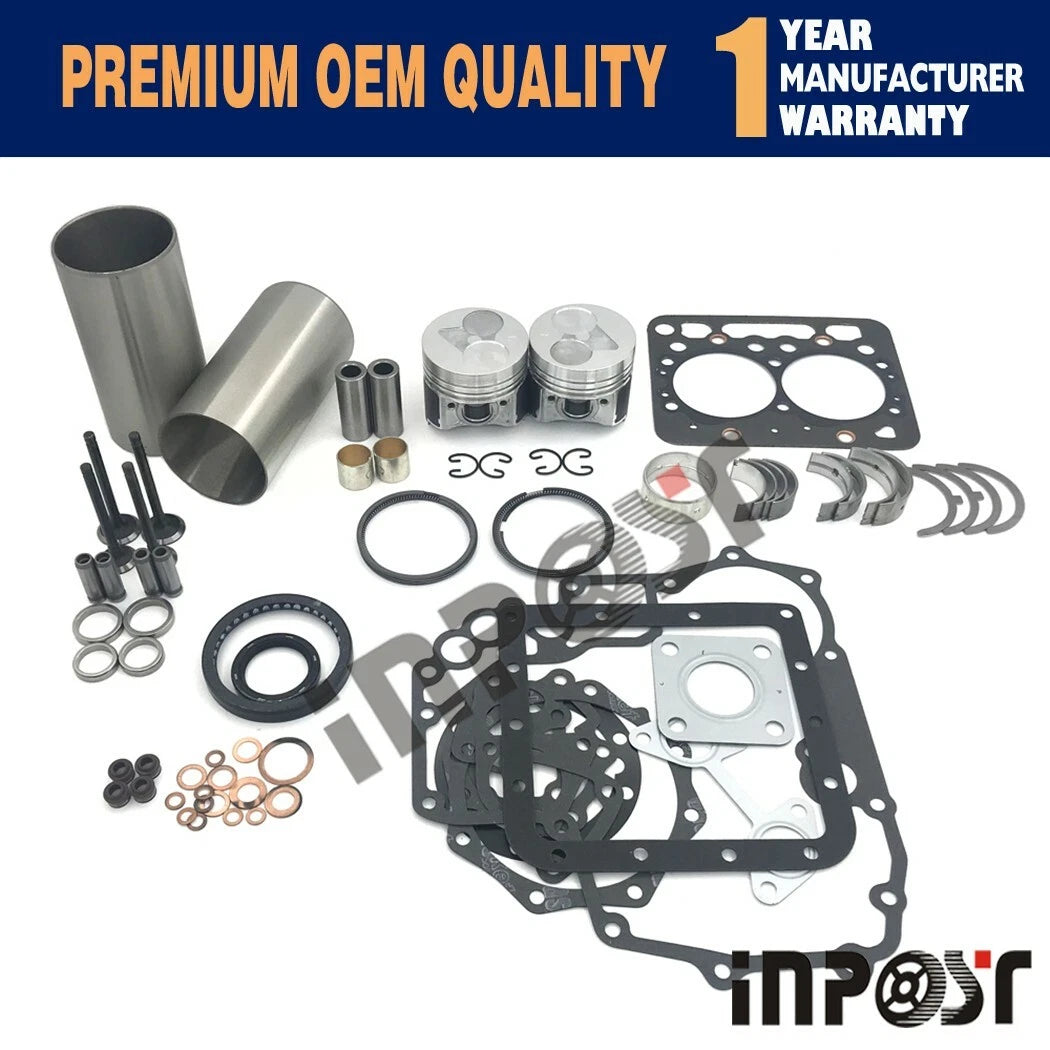 Engine Overhaul Rebuild Kit with Liner for Kubota T1600H