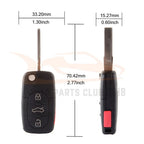 Set of 2 Keyless Key Fob Remote Case Shells for Audi A4 (1997–2005)