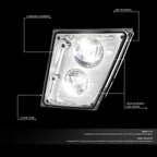 Chrome Housing Full LED Fog Lights for Volvo VN VNL VNM VNX (2003–2017)