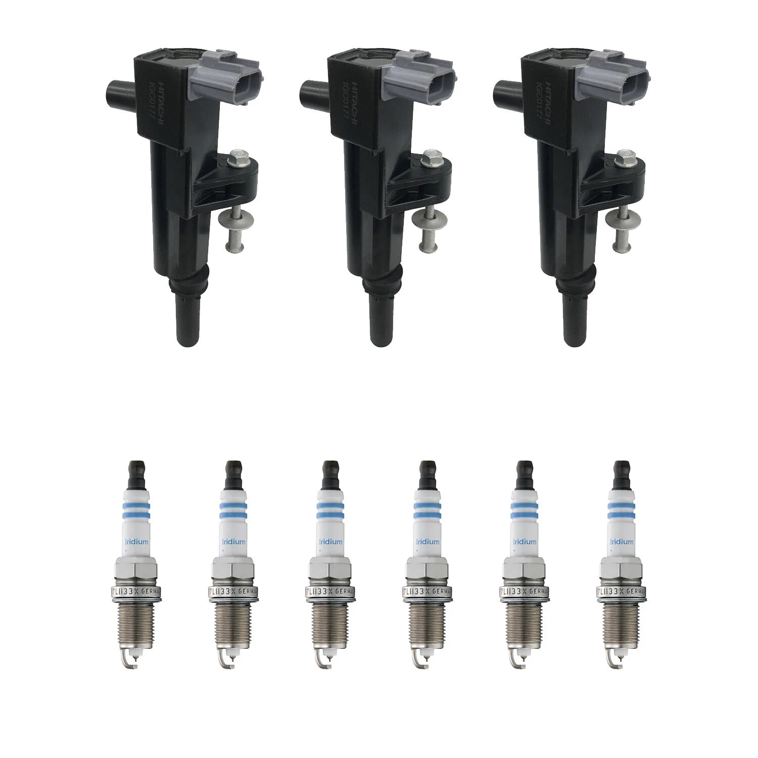 Set of 3 Ignition Coils & 6 Spark Plugs for Dodge Dakota 3.7 V6 (2005–2011)