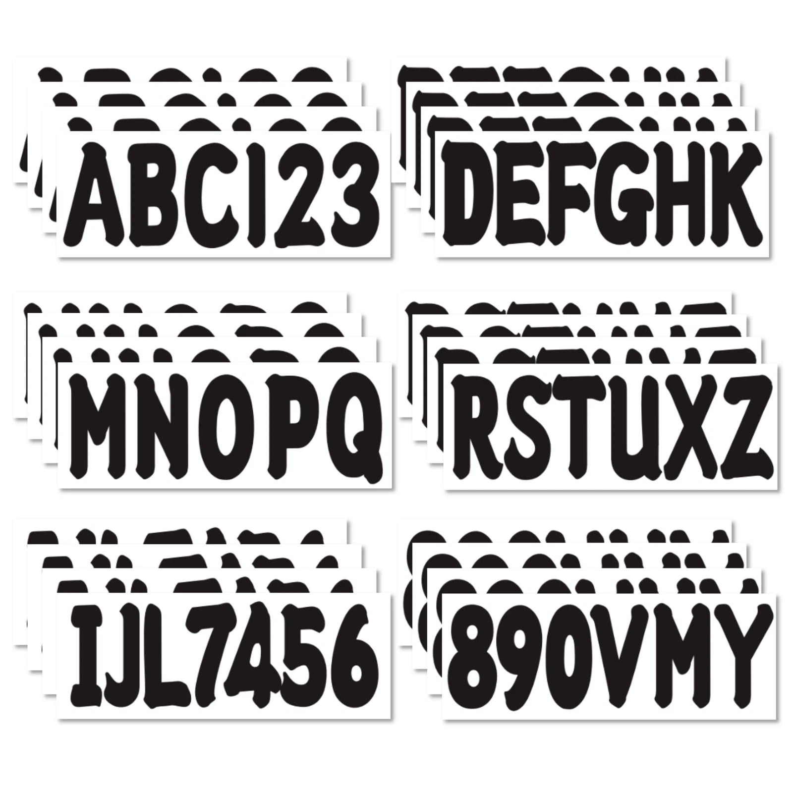 Set of 4 Boat Hull Identification Registration Kits A-Z & 0-9 for Marine Vehicle